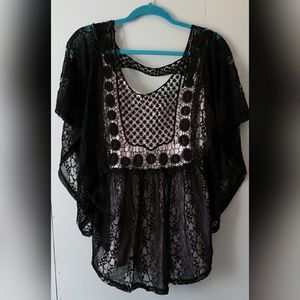 *Summer Sale* $8 now! Cato black crochet/lace top